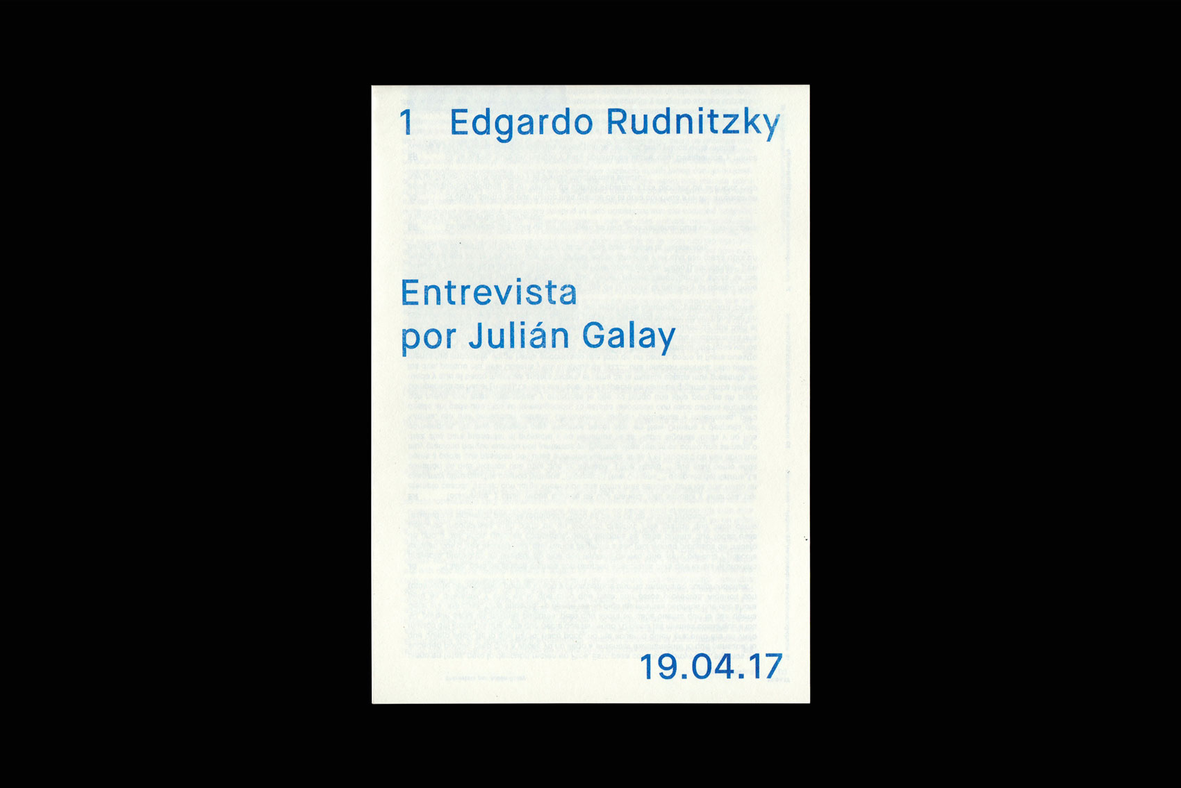 Entrevista 1: EDGARDO RUDNITZKY — 19.04.17